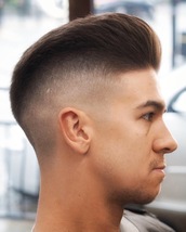Classic faded pomp Skin fade pompadour