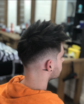 Classic skin fade with texture I’m real