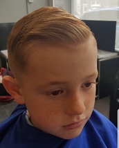 Comb over fade Faded back and sides, comb over on top