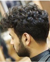 Curls get girls Heavy curls with tapered clean neckline