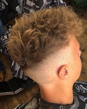 Curly and fresh fade I absolutely adore cutting curl hair, messier the better. Here we have a 0 fade