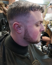 Fade and beard trim Mid Fade and beard trim
