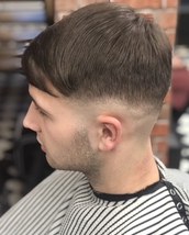 Heavy top fade Heavy top skin fade with a sweeped fringe