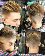 Low fade Comb back Low fade Comb back