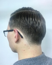 Low low Low fade fully scissors cut with plenty of movement and textured technique , Washed and styl