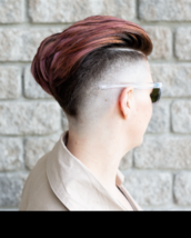 Razor fade loose pompadour Textured uniformed layered undercut with sharp razor fade. Hard part on b