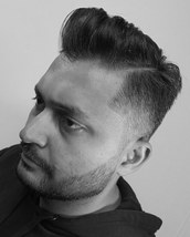 S Casual pomp with hard parting