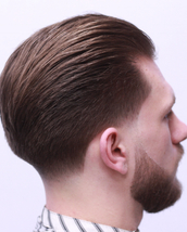 Scissor cut Scissor cut with skin tapers into clean beard fade and shape up