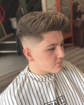 Skin fade. Skin fade, heavy disconnected quiff