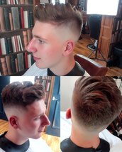 Skin pomp Skin fade with textured pomp
