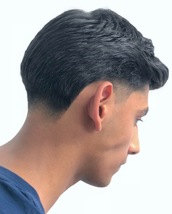 Skin taper Scissor cut with skin taper.