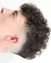 skinfade curls and scratches lowish skin fade into curls defused on top with cat scratches and rever