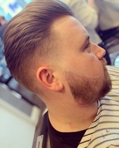 Slick back Skin fade pompadour