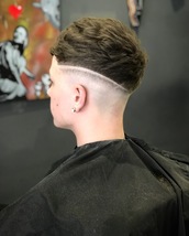 SLXSH Bald fade, slashed, texture created with point cutting.