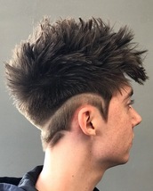 spikes and slashes Messy spiked top with disconnecting shaved sweeping spikes