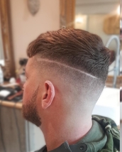 Straight up G Skin fade and cropped, line and beard line up