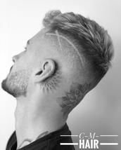 textured top with skin fade & beard fade soft texture top with a strong side image creating line