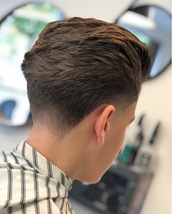 The Taper Scissor cut push back with a soft taper through the back and sides