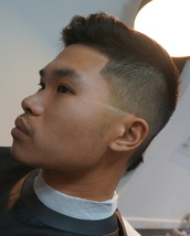 Traditional Fade Classic fade from tapered sides, to a 1 1/2