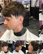 Undercut Grade 2 sides with textured cut and slight over hang giving the undercut effect