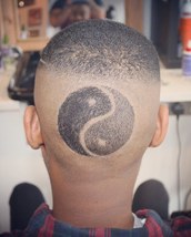 Yin and Yang Taking both the dark texture and the light texture in the hair, and creating a blended 